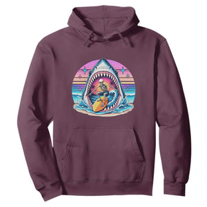 Shark Skeleton Surfer Hoodie Hawaiian Beach Vacation Gift TS12 Maroon Print Your Wear
