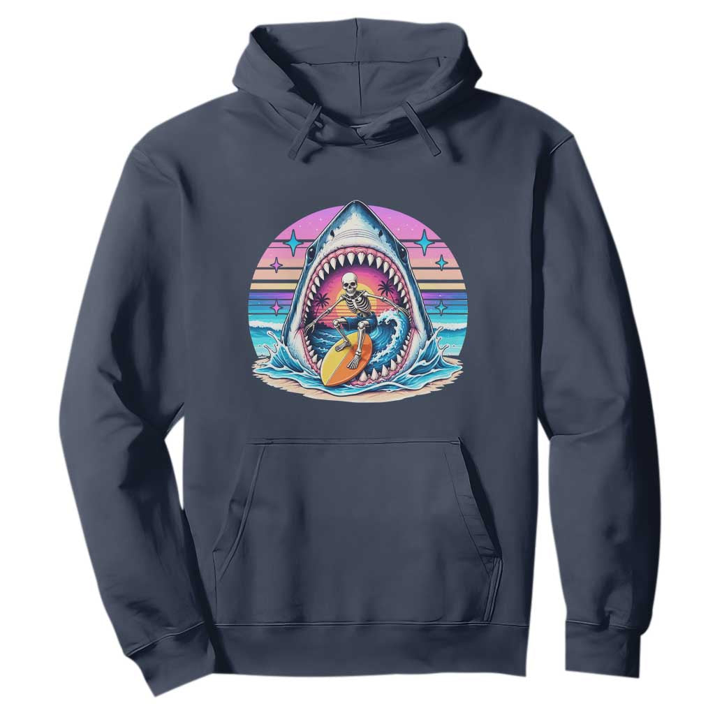 Shark Skeleton Surfer Hoodie Hawaiian Beach Vacation Gift TS12 Navy Print Your Wear