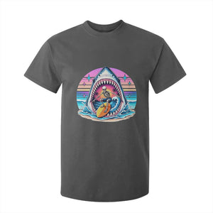 Shark Skeleton Surfer T Shirt For Kid Hawaiian Beach Vacation Gift TS12 Dark Heather Print Your Wear