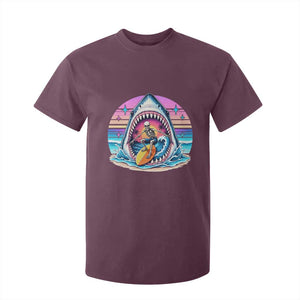 Shark Skeleton Surfer T Shirt For Kid Hawaiian Beach Vacation Gift TS12 Maroon Print Your Wear