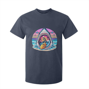 Shark Skeleton Surfer T Shirt For Kid Hawaiian Beach Vacation Gift TS12 Navy Print Your Wear