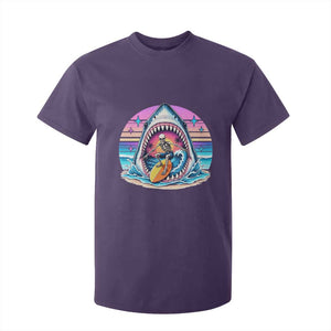 Shark Skeleton Surfer T Shirt For Kid Hawaiian Beach Vacation Gift TS12 Purple Print Your Wear