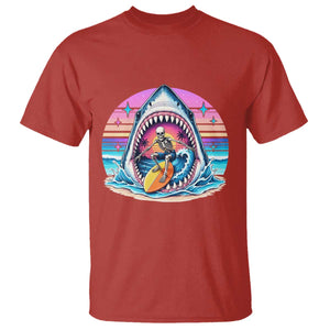 Shark Skeleton Surfer T Shirt Hawaiian Beach Vacation Gift TS12 Red Print Your Wear