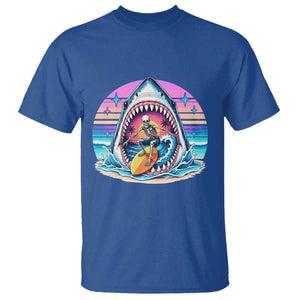 Shark Skeleton Surfer T Shirt Hawaiian Beach Vacation Gift TS12 Royal Blue Print Your Wear