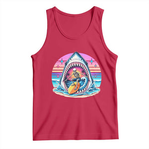 Shark Skeleton Surfer Tank Top Hawaiian Beach Vacation Gift TS12 Red Print Your Wear