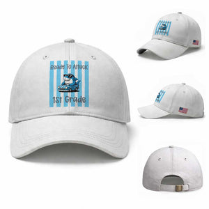 Ready To Attack 1st Grade Baseball Cap Funny Shark Driving Car Back To School TS12 Baseball Cap Universal Fit White Print Your Wear
