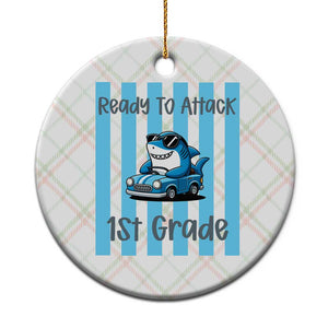 Ready To Attack 1st Grade Ceramic Ornament Funny Shark Driving Car Back To School TS12 1pc Christmas Plaid Print Your Wear