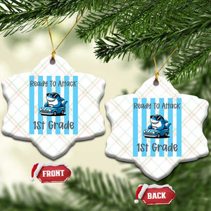 Ready To Attack 1st Grade Ceramic Ornament Funny Shark Driving Car Back To School TS12 Print Your Wear