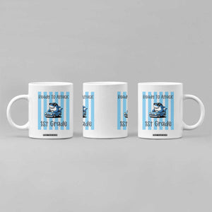 Ready To Attack 1st Grade Coffee Mug Funny Shark Driving Car Back To School TS12 Print Your Wear