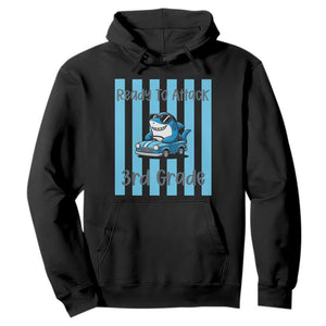 Ready To Attack 3rd Grade Hoodie Funny Shark Driving Car Back To School TS12 Black Print Your Wear