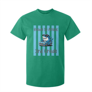 Ready To Attack 3rd Grade T Shirt For Kid Funny Shark Driving Car Back To School TS12 Irish Green Print Your Wear