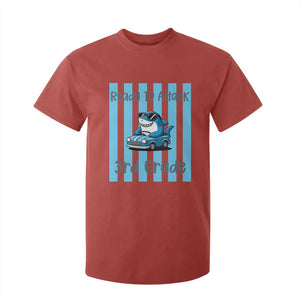 Ready To Attack 3rd Grade T Shirt For Kid Funny Shark Driving Car Back To School TS12 Red Print Your Wear