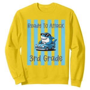 Ready To Attack 3rd Grade Sweatshirt Funny Shark Driving Car Back To School TS12 Daisy Print Your Wear