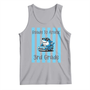 Ready To Attack 3rd Grade Tank Top Funny Shark Driving Car Back To School TS12 Athletic Heather Print Your Wear