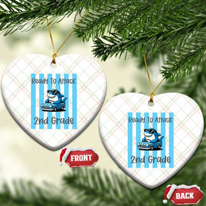 Ready To Attack 2nd Grade Ceramic Ornament Funny Shark Driving Car Back To School TS12 Print Your Wear