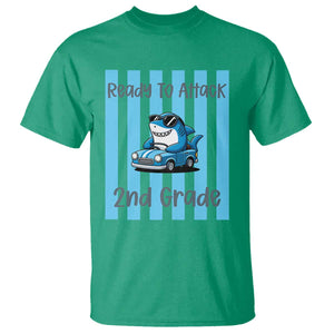 Ready To Attack 2nd Grade T Shirt Funny Shark Driving Car Back To School TS12 Irish Green Print Your Wear