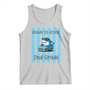 Ready To Attack 2nd Grade Tank Top Funny Shark Driving Car Back To School TS12 Ash Print Your Wear