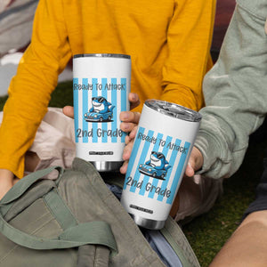 Ready To Attack 2nd Grade Tumbler Cup Funny Shark Driving Car Back To School TS12 Print Your Wear