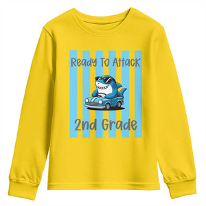 Ready To Attack 2nd Grade Youth Sweatshirt Funny Shark Driving Car Back To School TS12 Daisy Print Your Wear