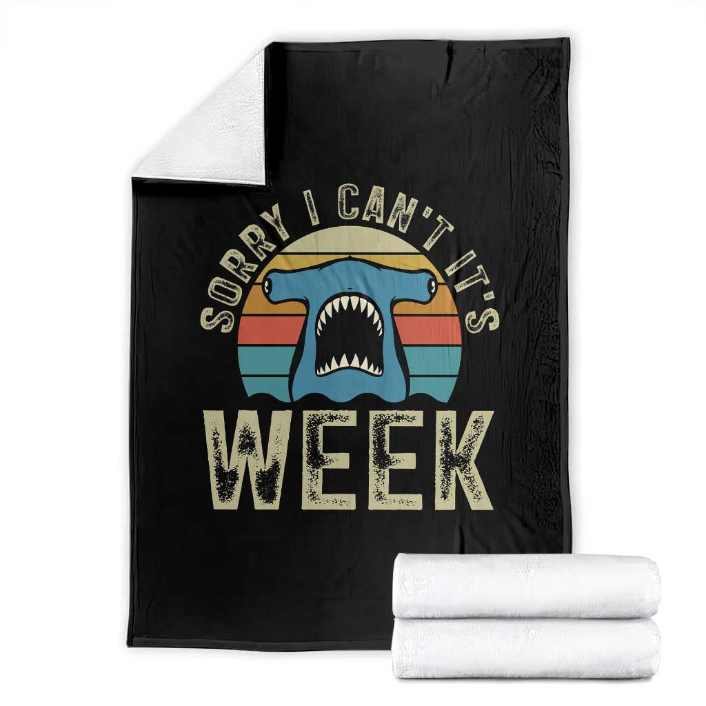 Vintage Hammerhead Shark Lover Throw Blanket Sorry I Cant Its Week TS12 Black Print Your Wear
