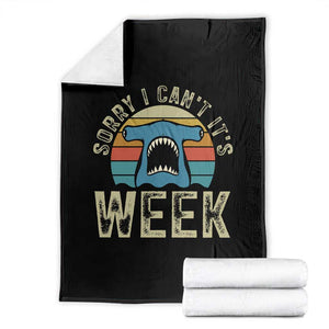 Vintage Hammerhead Shark Lover Throw Blanket Sorry I Cant Its Week TS12 Black Print Your Wear