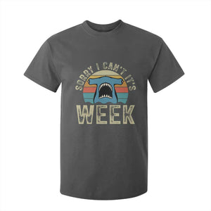 Vintage Hammerhead Shark Lover T Shirt For Kid Sorry I Cant Its Week TS12 Dark Heather Print Your Wear