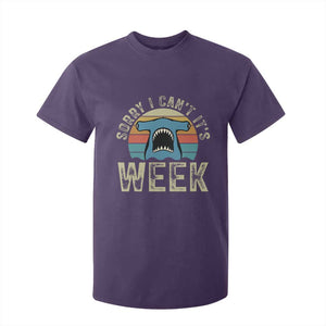 Vintage Hammerhead Shark Lover T Shirt For Kid Sorry I Cant Its Week TS12 Purple Print Your Wear