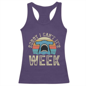 Vintage Hammerhead Shark Lover Racerback Tank Top Sorry I Cant Its Week TS12 Purple Print Your Wear