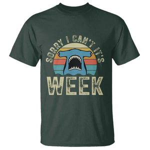 Vintage Hammerhead Shark Lover T Shirt Sorry I Cant Its Week TS12 Dark Forest Green Print Your Wear