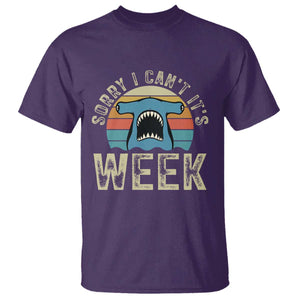 Vintage Hammerhead Shark Lover T Shirt Sorry I Cant Its Week TS12 Purple Print Your Wear