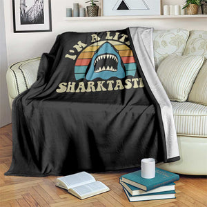 Im A Little Sharktastic Throw Blanket Vintage Shark Lover Week Gift TS12 Print Your Wear