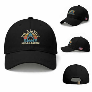 Im A Little Sharktastic Baseball Cap Vintage Shark Lover Week Gift TS12 Baseball Cap Universal Fit Black Print Your Wear