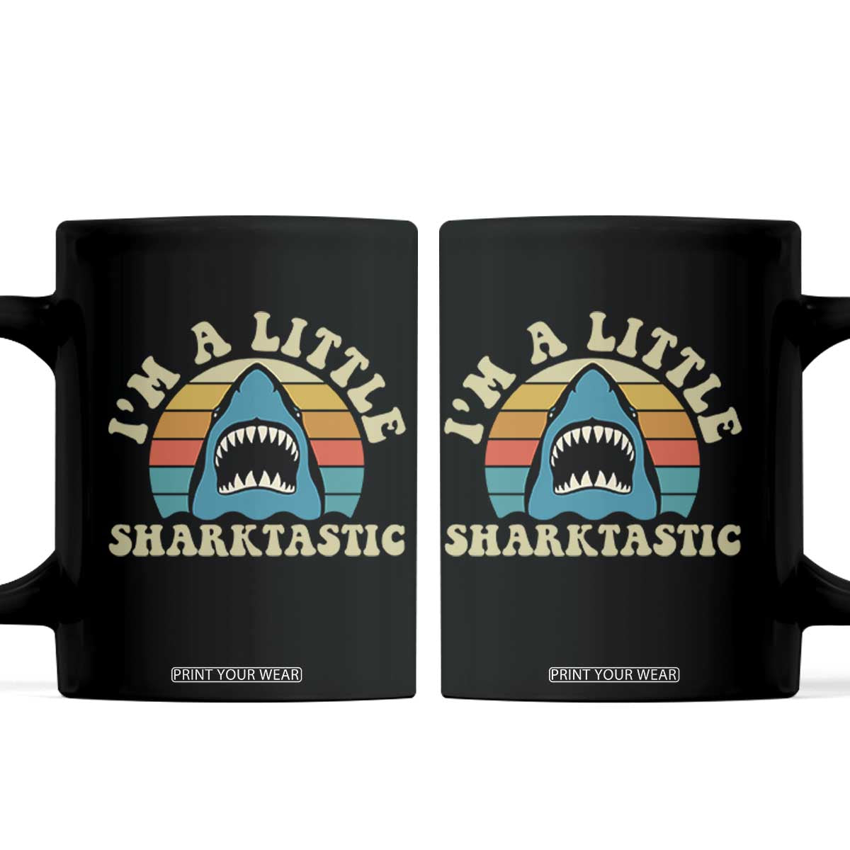 Im A Little Sharktastic Coffee Mug Vintage Shark Lover Week Gift TS12 Black Print Your Wear