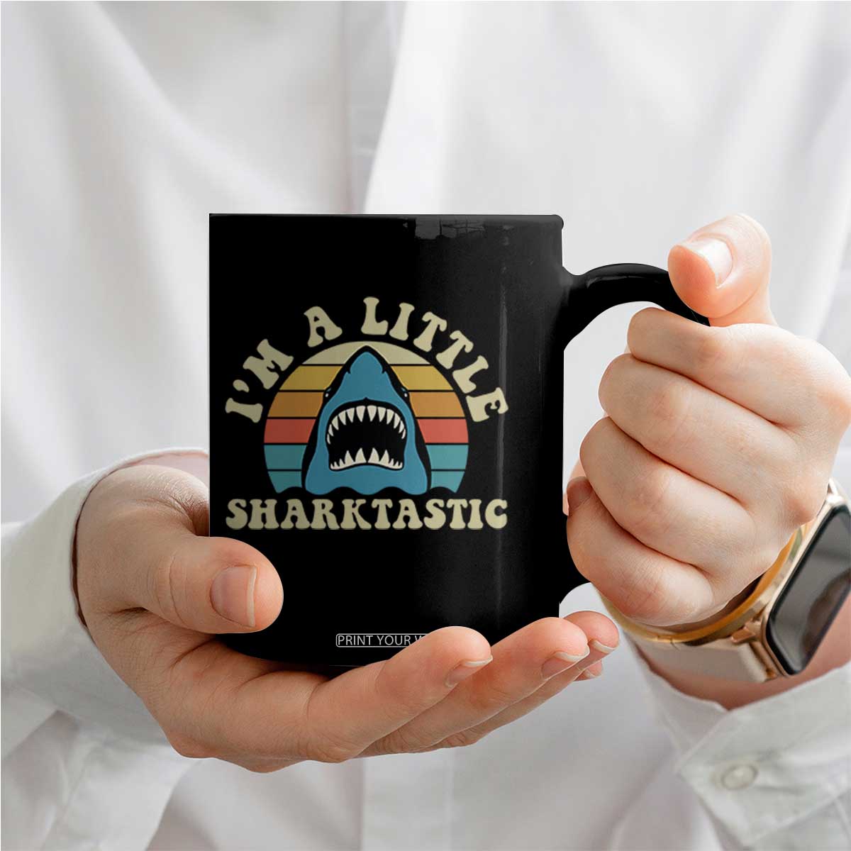 Im A Little Sharktastic Coffee Mug Vintage Shark Lover Week Gift TS12 Print Your Wear