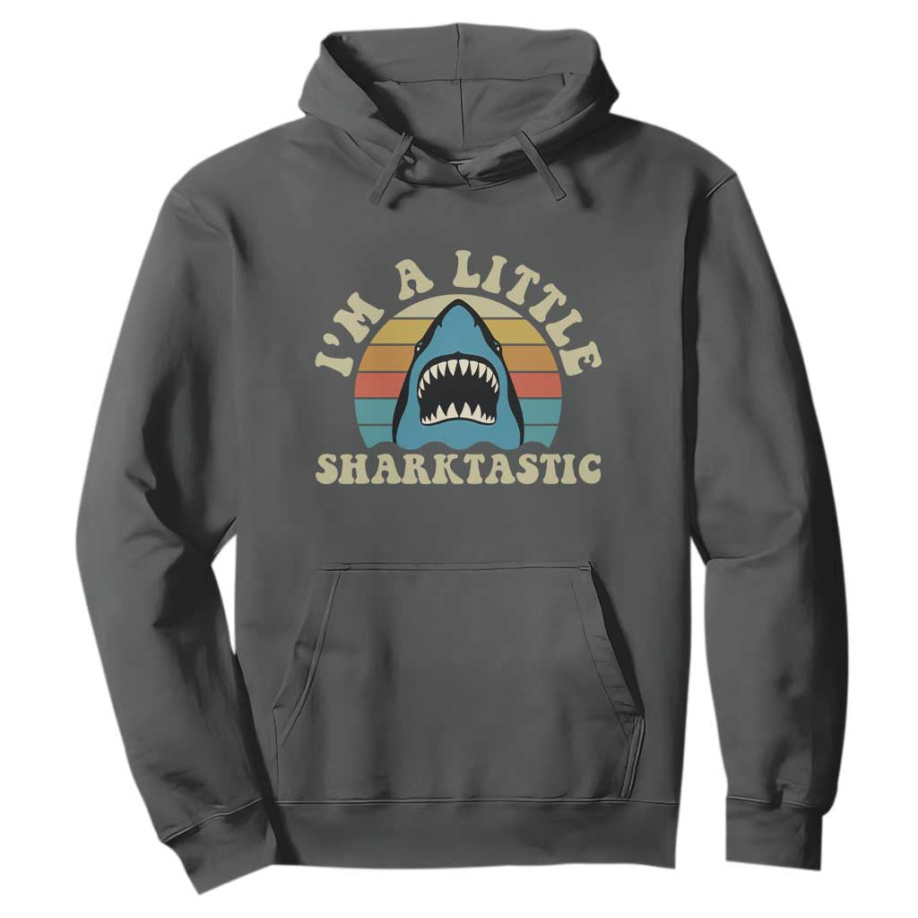 Im A Little Sharktastic Hoodie Vintage Shark Lover Week Gift TS12 Dark Heather Print Your Wear