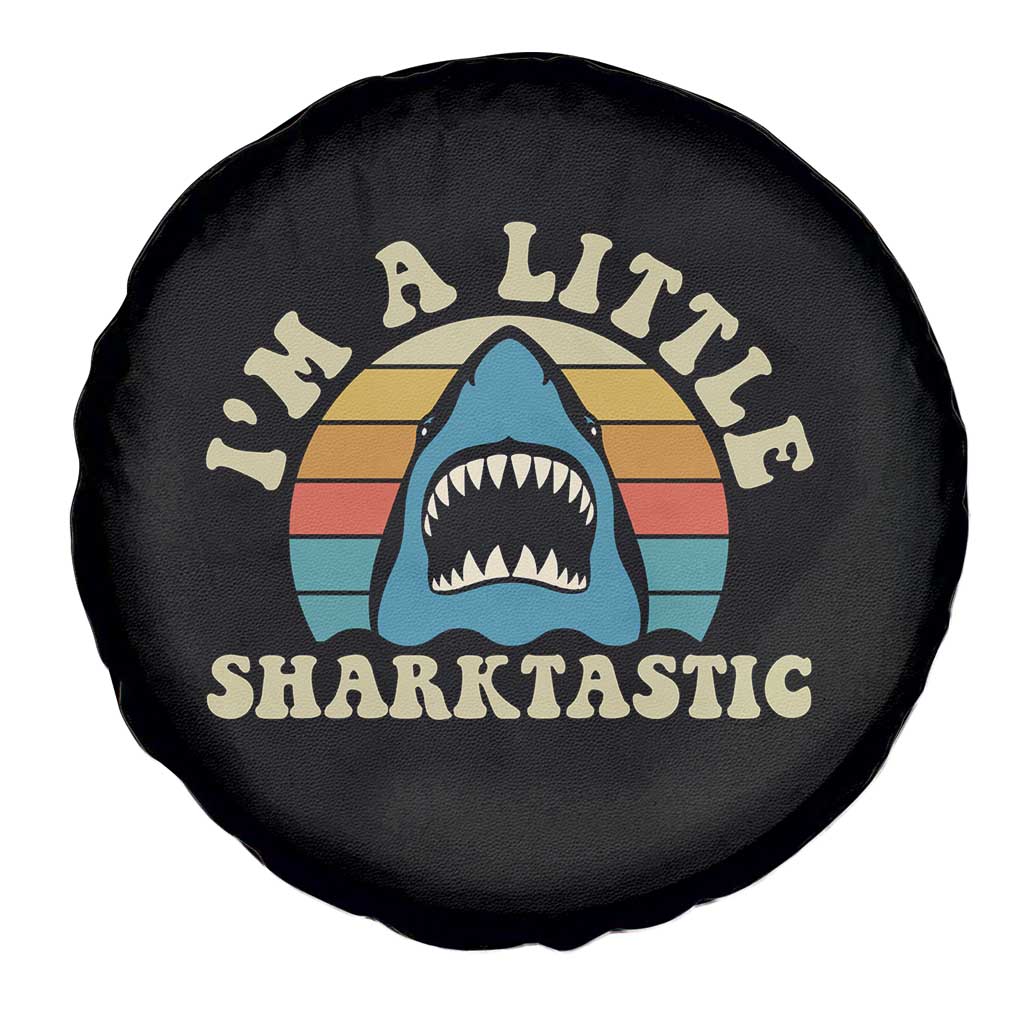 Im A Little Sharktastic Spare Tire Cover Vintage Shark Lover Week Gift TS12 Print Your Wear