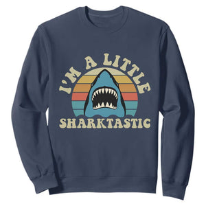 Im A Little Sharktastic Sweatshirt Vintage Shark Lover Week Gift TS12 Navy Print Your Wear