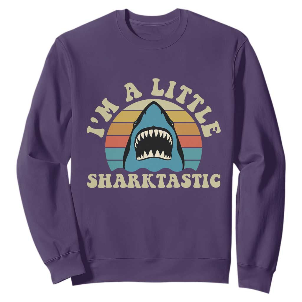 Im A Little Sharktastic Sweatshirt Vintage Shark Lover Week Gift TS12 Purple Print Your Wear