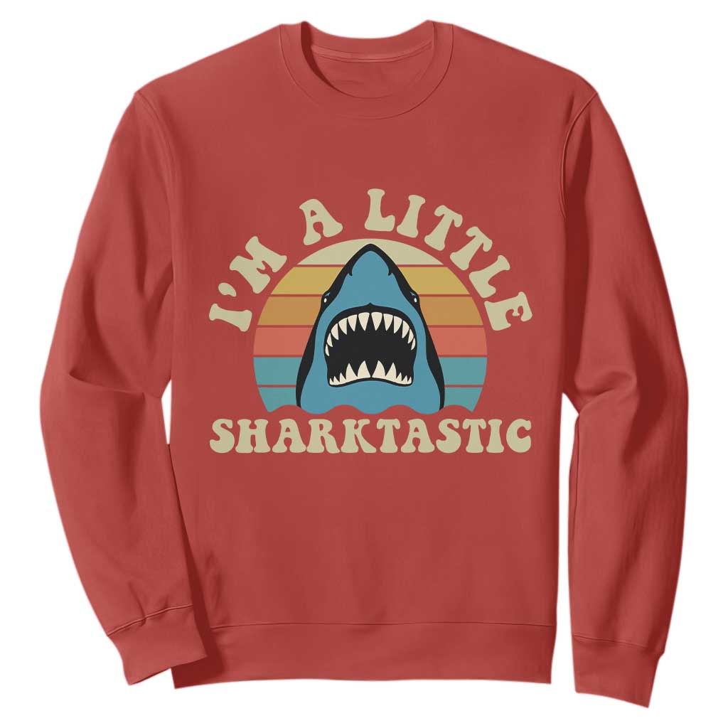 Im A Little Sharktastic Sweatshirt Vintage Shark Lover Week Gift TS12 Red Print Your Wear