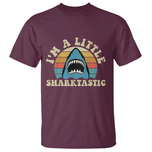 Im A Little Sharktastic T Shirt Vintage Shark Lover Week Gift TS12 Maroon Print Your Wear