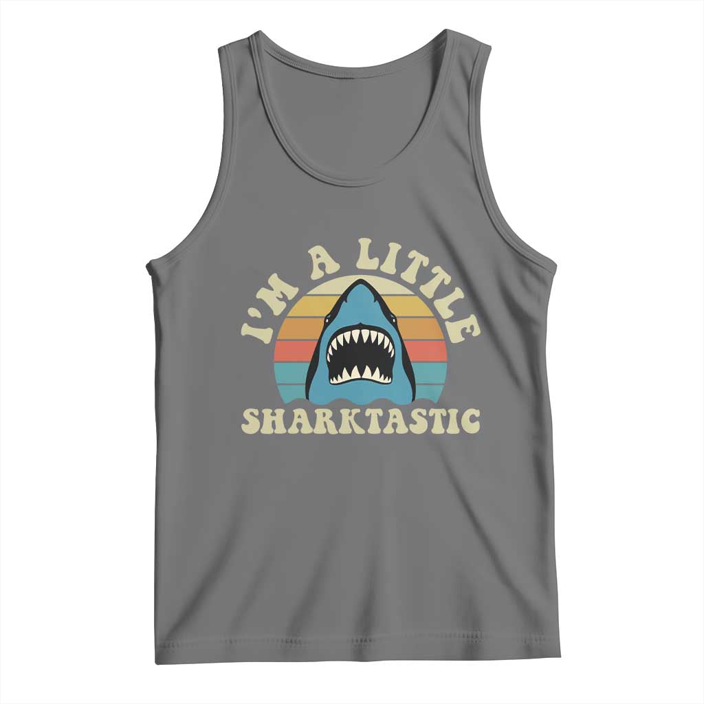 Im A Little Sharktastic Tank Top Vintage Shark Lover Week Gift TS12 Black Heather Print Your Wear