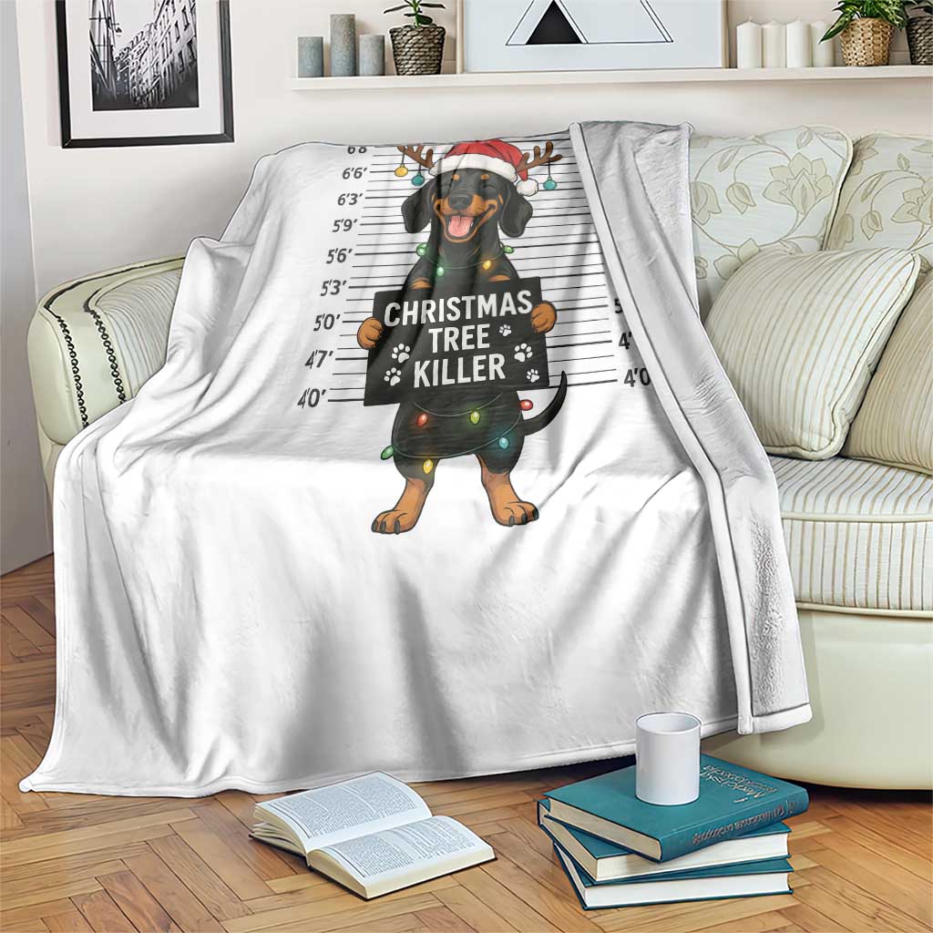 Christmas Dachshund Throw Blanket Funny Christmas Tree Killer TS12 Print Your Wear