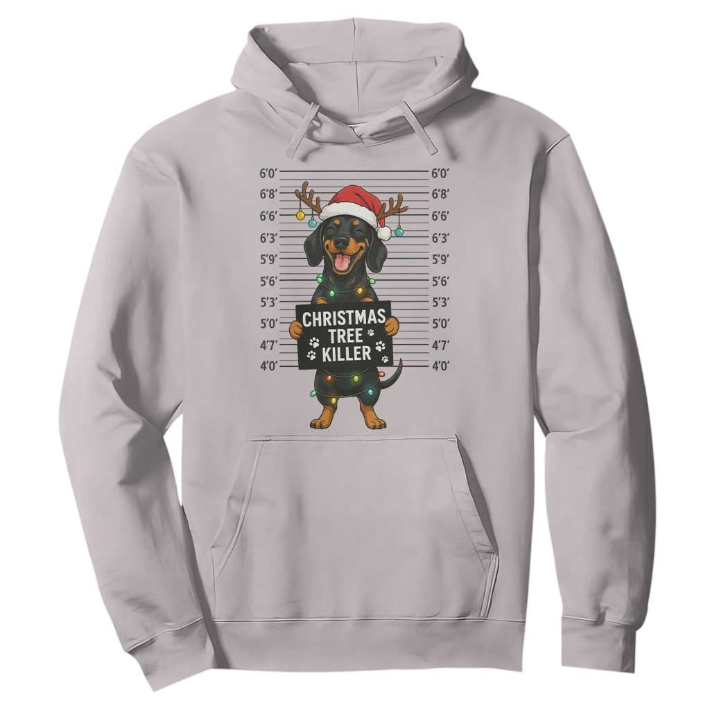 Christmas Dachshund Hoodie Funny Christmas Tree Killer TS12 Ice Gray Print Your Wear