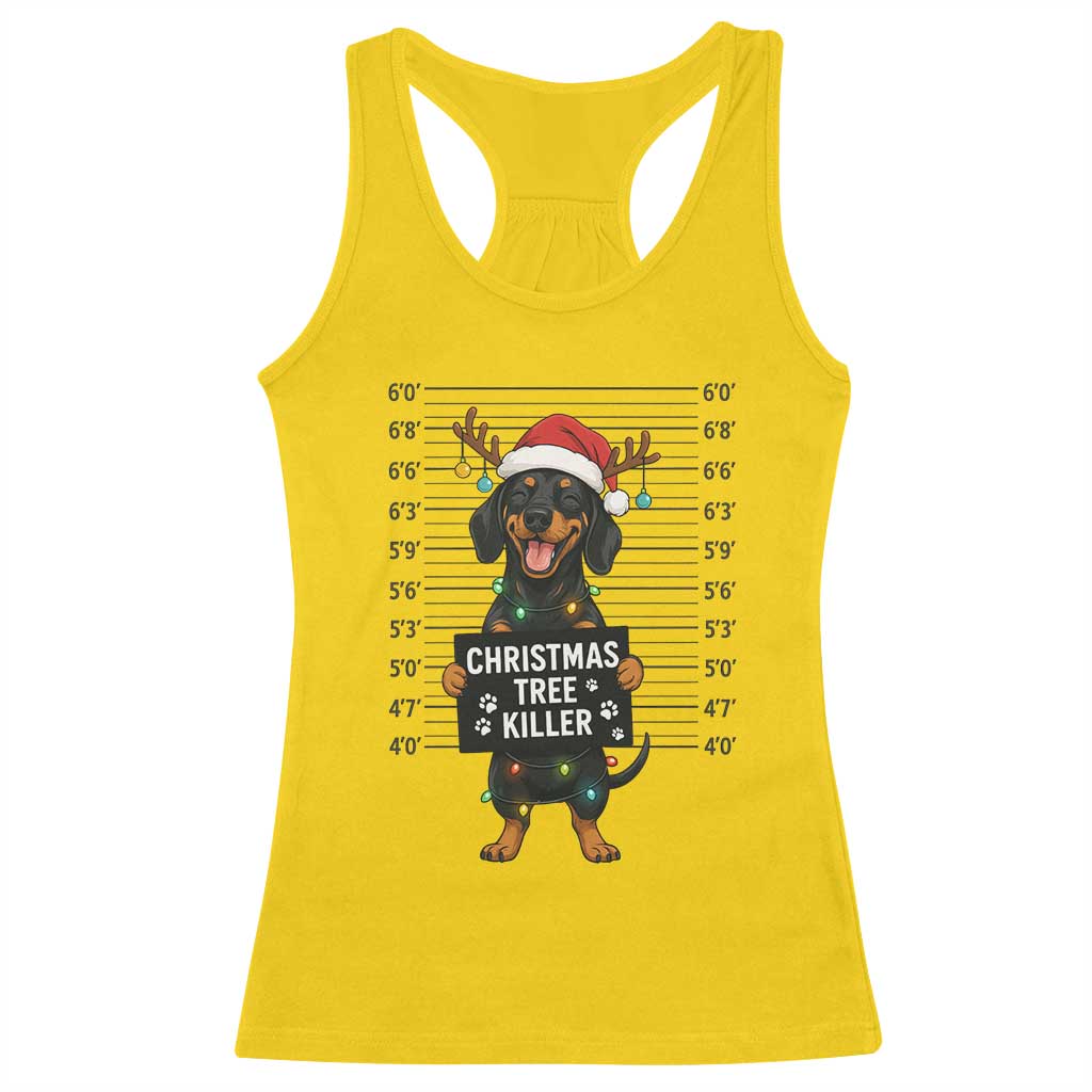 Christmas Dachshund Racerback Tank Top Funny Christmas Tree Killer TS12 Daisy Print Your Wear
