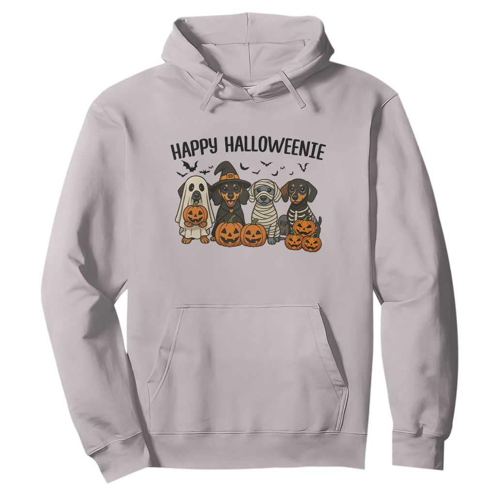 Funny Halloween Dachshund Hoodie Happy Halloweenie TS12 Ice Gray Print Your Wear