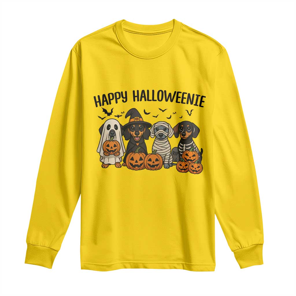 Funny Halloween Dachshund Long Sleeve Shirt Happy Halloweenie TS12 Daisy Print Your Wear