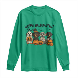 Funny Halloween Dachshund Long Sleeve Shirt Happy Halloweenie TS12 Irish Green Print Your Wear