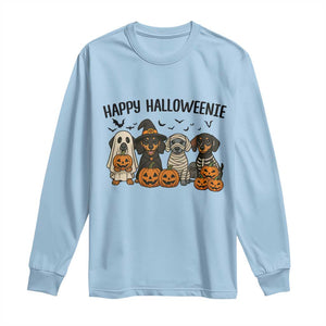 Funny Halloween Dachshund Long Sleeve Shirt Happy Halloweenie TS12 Light Blue Print Your Wear