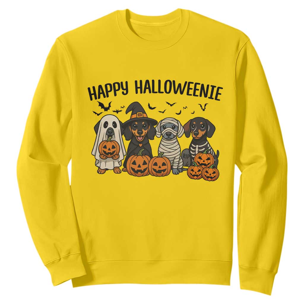 Funny Halloween Dachshund Sweatshirt Happy Halloweenie TS12 Daisy Print Your Wear