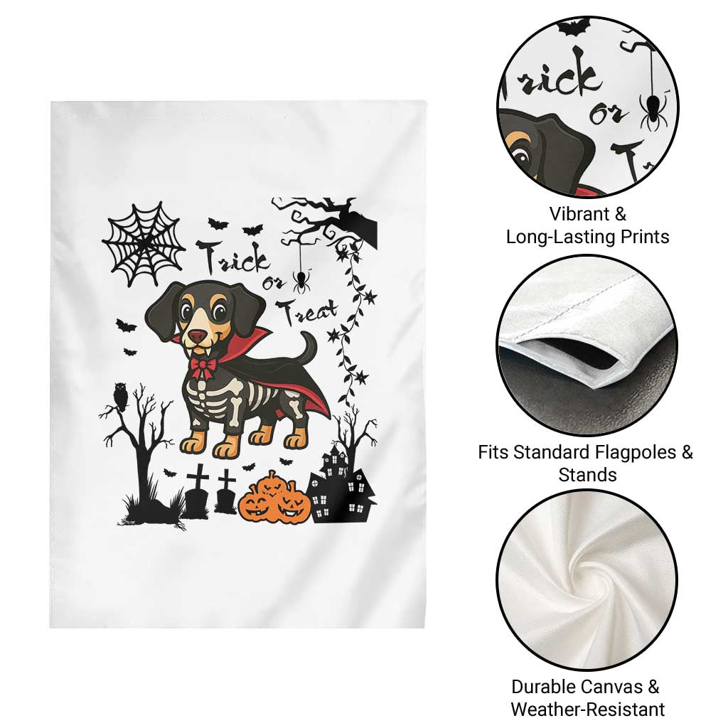 Funny Halloween Gift Garden Flag Trick Or Treat With My Dachshund Dracula TS12 Print Your Wear